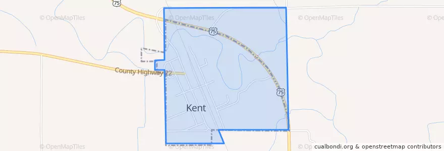 Mapa de ubicacion de Kent.