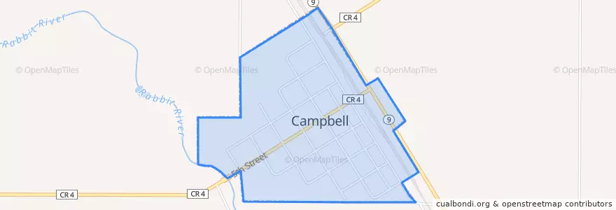 Mapa de ubicacion de Campbell.