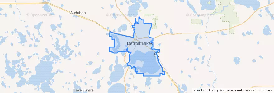 Mapa de ubicacion de Detroit Lakes.