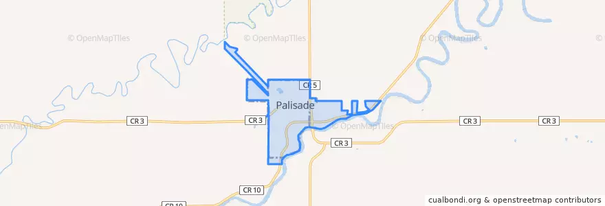 Mapa de ubicacion de Palisade.