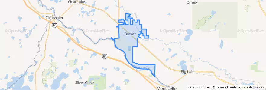 Mapa de ubicacion de Becker.