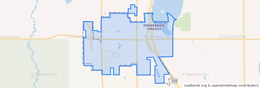 Mapa de ubicacion de Zimmerman.