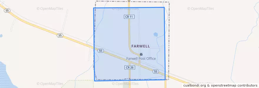 Mapa de ubicacion de Farwell.