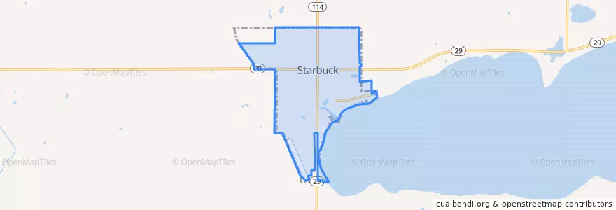 Mapa de ubicacion de Starbuck.