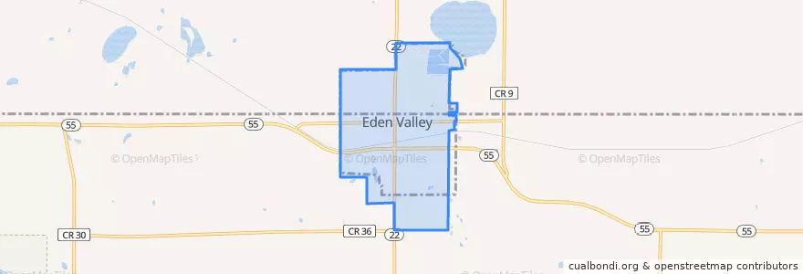 Mapa de ubicacion de Eden Valley.