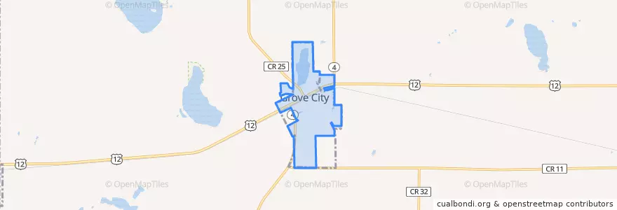 Mapa de ubicacion de Grove City.