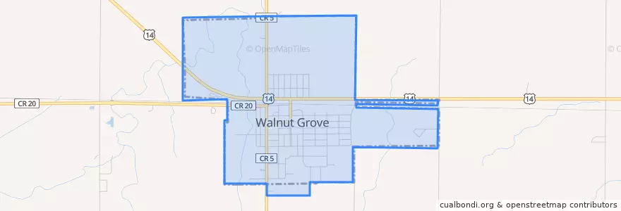 Mapa de ubicacion de Walnut Grove.