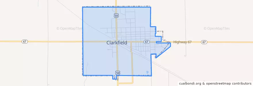 Mapa de ubicacion de Clarkfield.