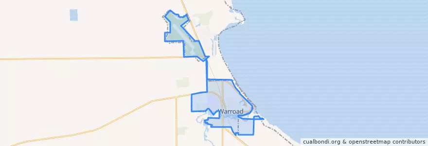 Mapa de ubicacion de Warroad.