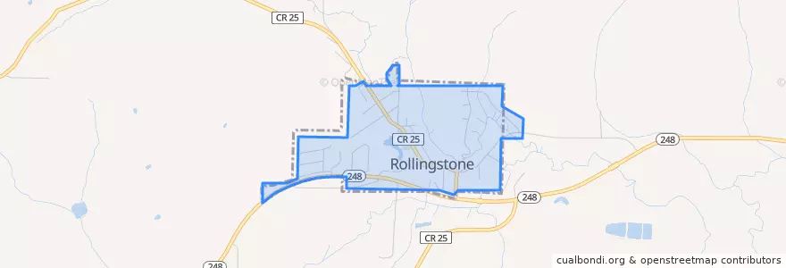 Mapa de ubicacion de Rollingstone.