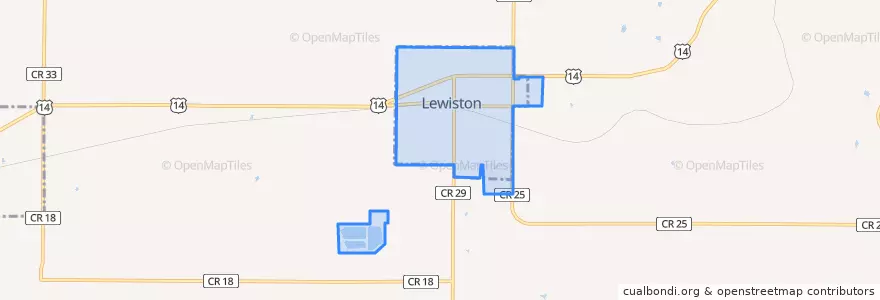 Mapa de ubicacion de Lewiston.