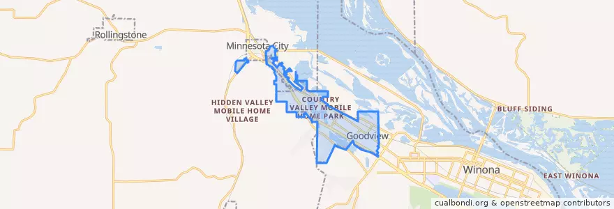 Mapa de ubicacion de Goodview.