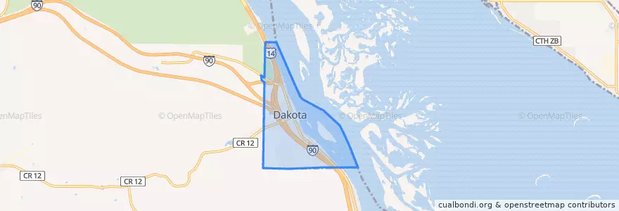 Mapa de ubicacion de Dakota.
