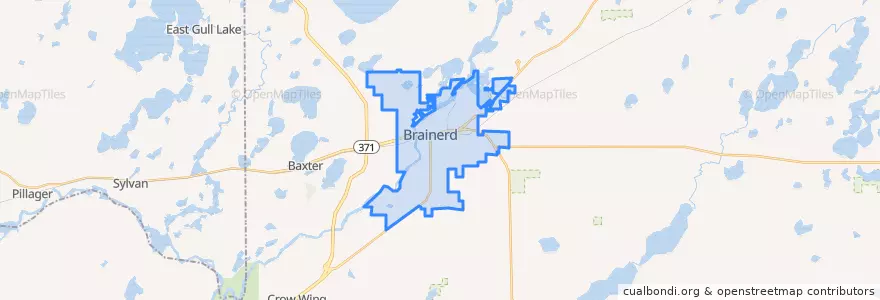 Mapa de ubicacion de Brainerd.