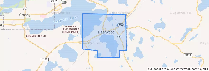 Mapa de ubicacion de Deerwood.