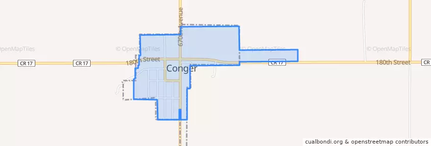 Mapa de ubicacion de Conger.