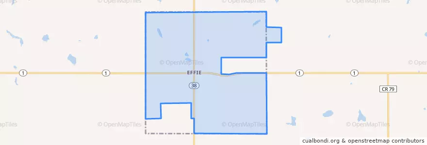 Mapa de ubicacion de Effie.