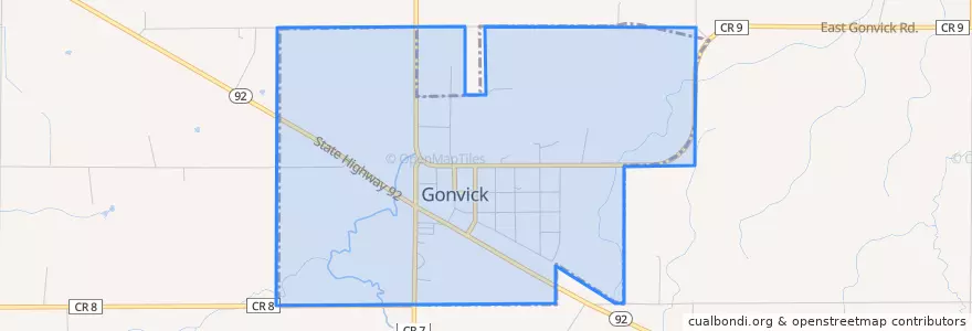 Mapa de ubicacion de Gonvick.