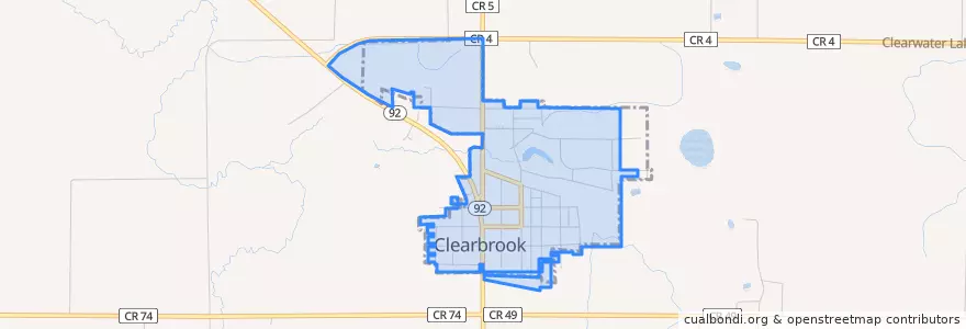 Mapa de ubicacion de Clearbrook.