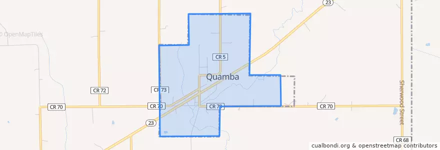 Mapa de ubicacion de Quamba.