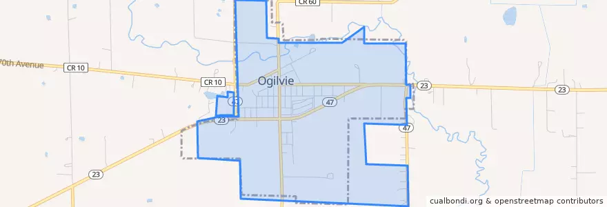 Mapa de ubicacion de Ogilvie.