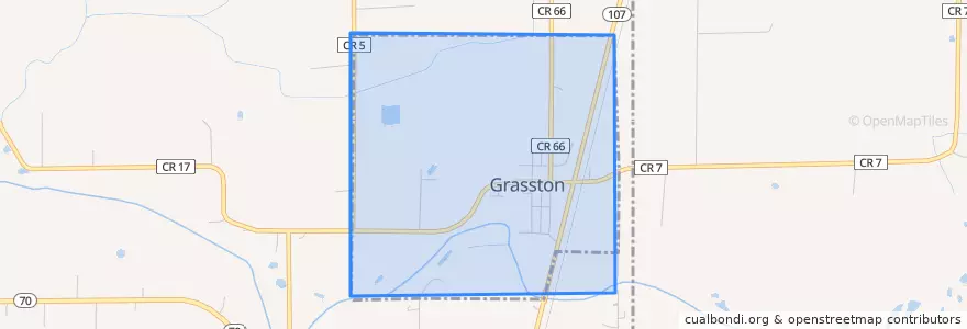 Mapa de ubicacion de Grasston.