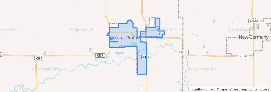 Mapa de ubicacion de Lester Prairie.
