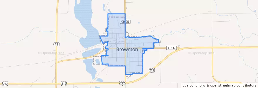 Mapa de ubicacion de Brownton.