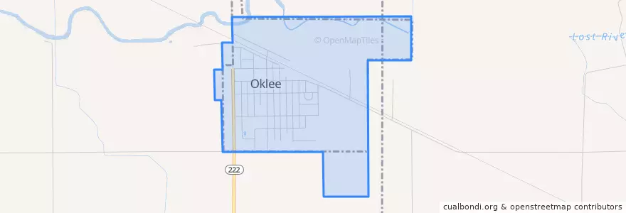 Mapa de ubicacion de Oklee.