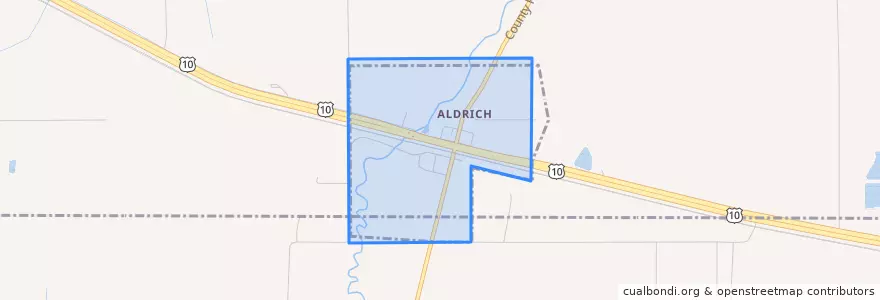 Mapa de ubicacion de Aldrich.