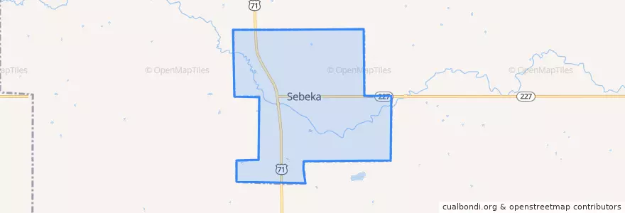 Mapa de ubicacion de Sebeka.