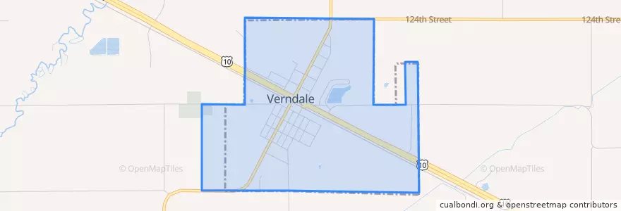Mapa de ubicacion de Verndale.