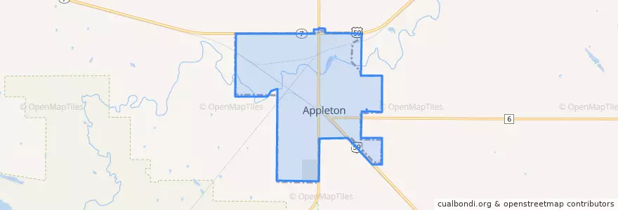 Mapa de ubicacion de Appleton.