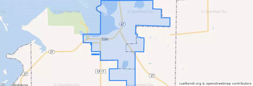 Mapa de ubicacion de Isle.