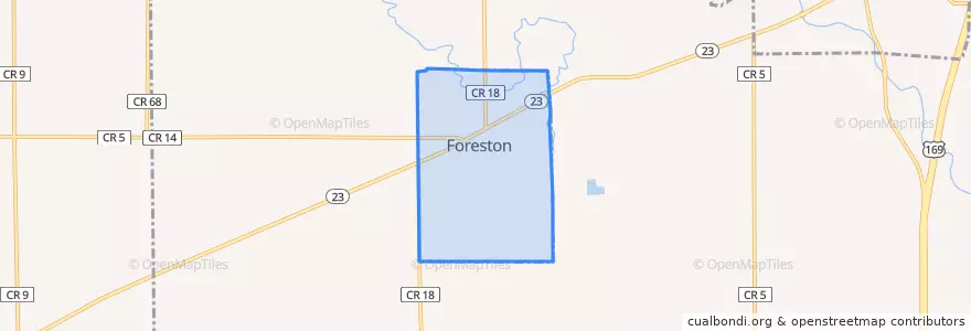 Mapa de ubicacion de Foreston.