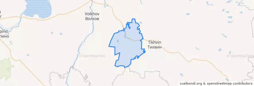 Mapa de ubicacion de Цвылёвское сельское поселение.