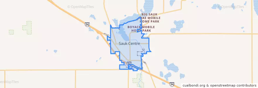 Mapa de ubicacion de Sauk Centre.