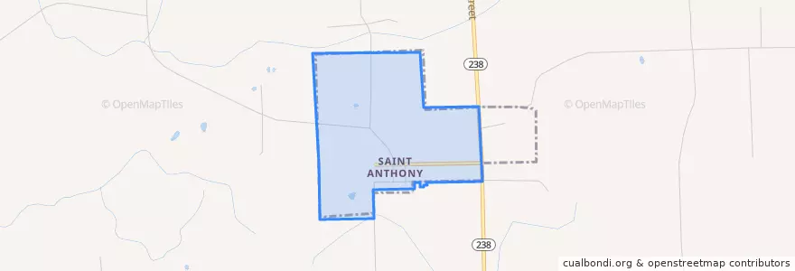 Mapa de ubicacion de St. Anthony.