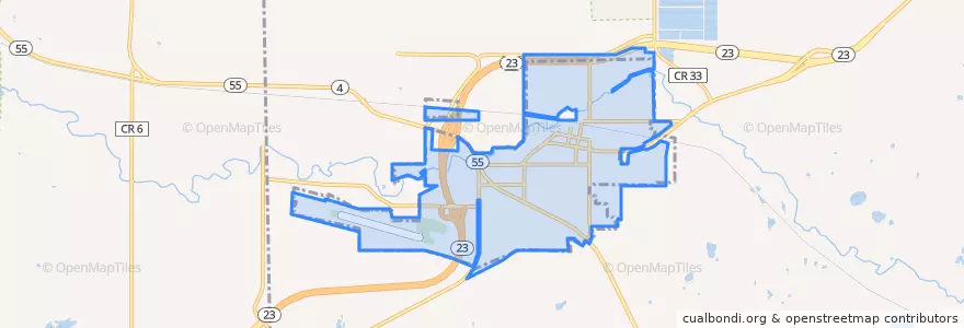 Mapa de ubicacion de Paynesville.