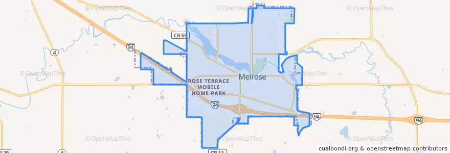 Mapa de ubicacion de Melrose.