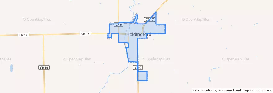 Mapa de ubicacion de Holdingford.