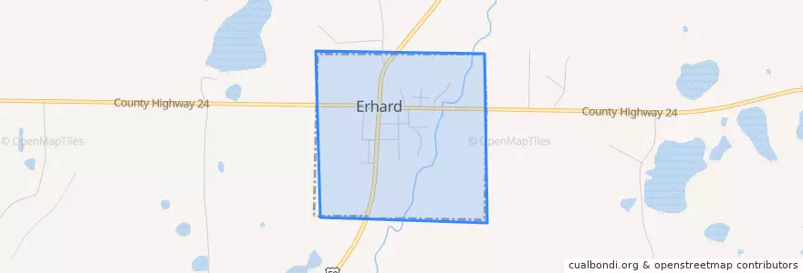 Mapa de ubicacion de Erhard.