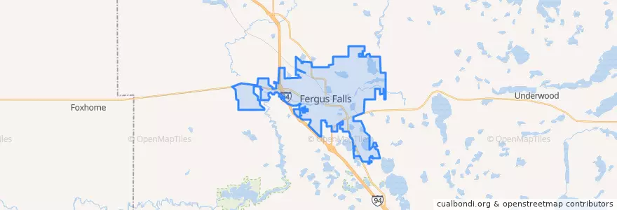 Mapa de ubicacion de Fergus Falls.