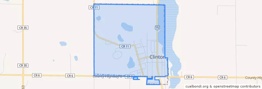 Mapa de ubicacion de Clinton.