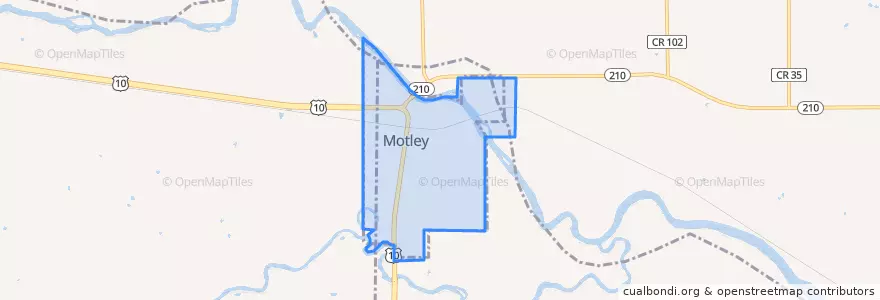 Mapa de ubicacion de Motley.