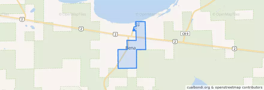 Mapa de ubicacion de Bena.