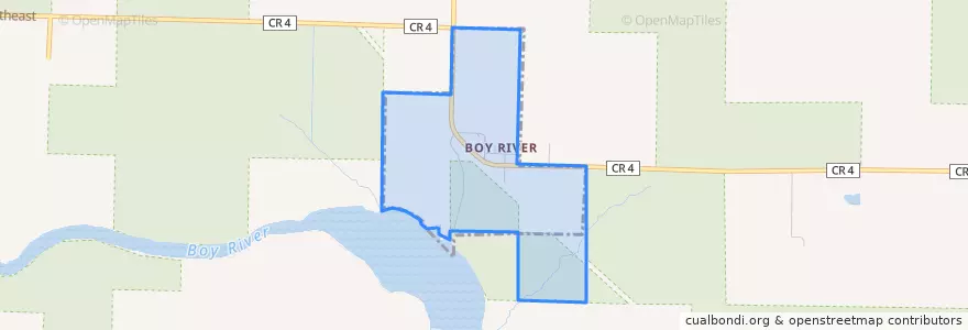 Mapa de ubicacion de Boy River.