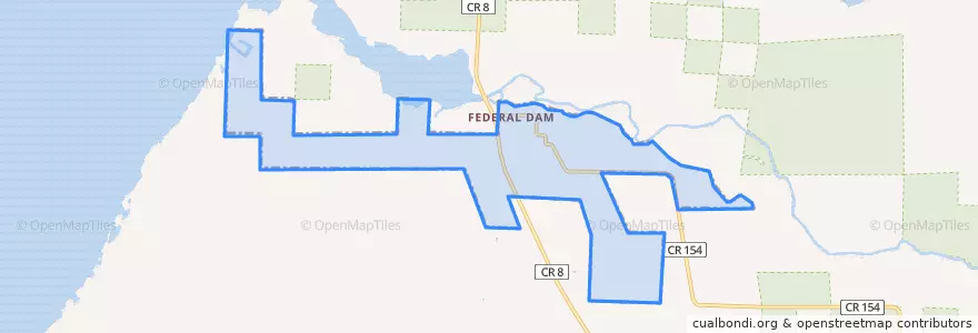 Mapa de ubicacion de Federal Dam.