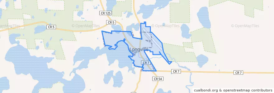 Mapa de ubicacion de Longville.