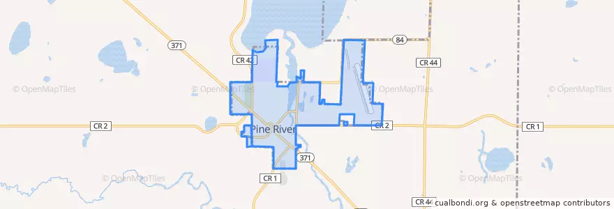Mapa de ubicacion de Pine River.